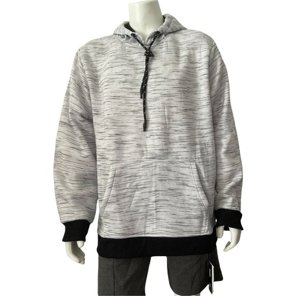 🔧Men’s hoodie Big Tall Size 4XL STEVE’S JEANS White Fleece kangaroo Pockets - Picture 1 of 11